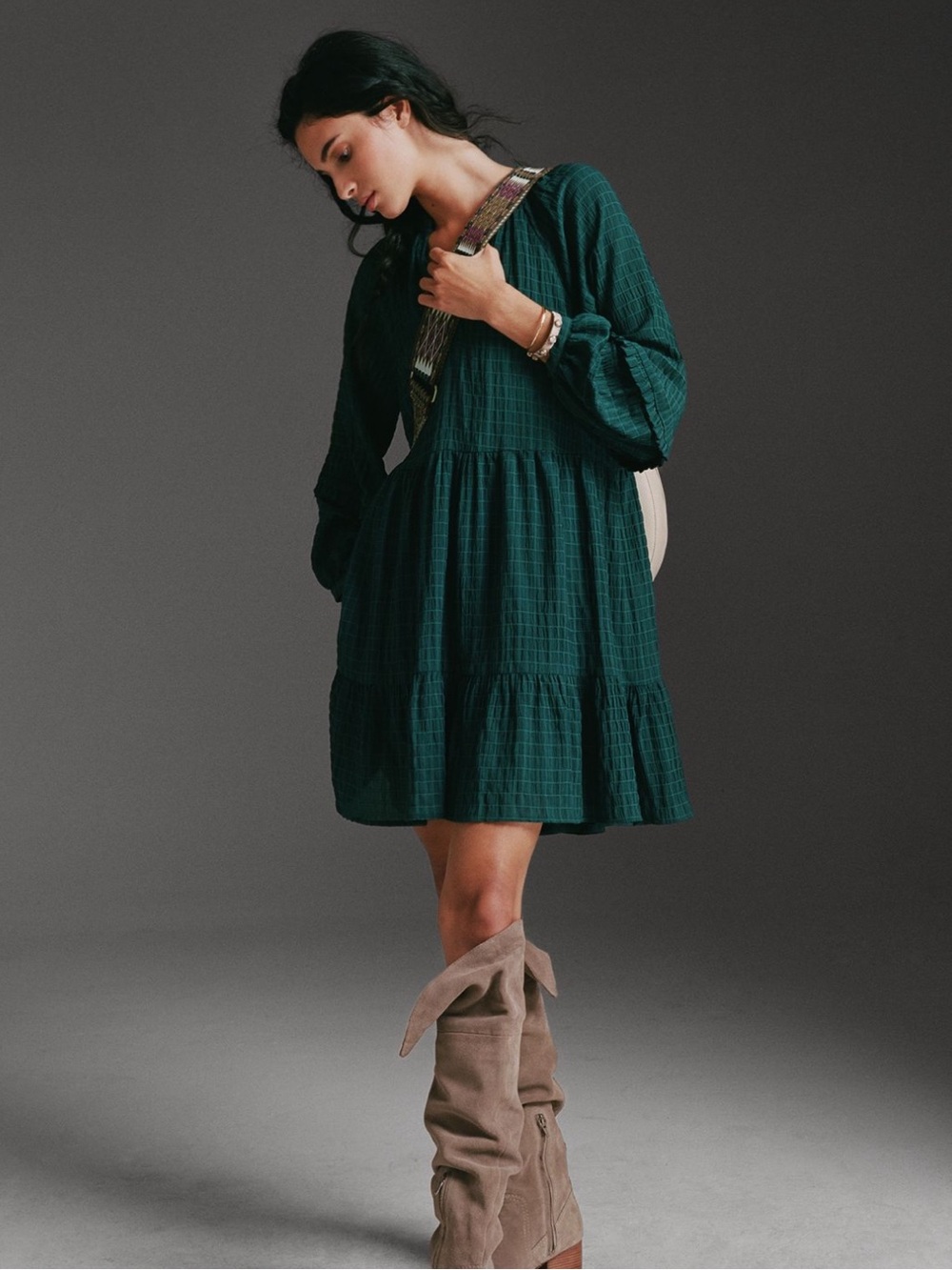 Anthropologie Mare Mare Anne Tiered Tunic long sleeve Dress